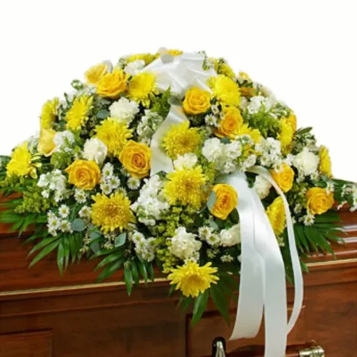 Sympathy Casket Flowers – Yellow11