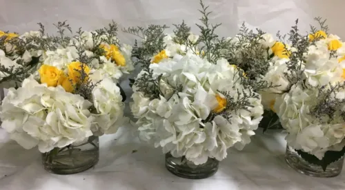 10 Piece White Hydrangea Centerpieces1