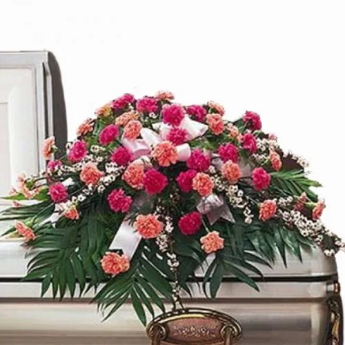 Colorful Carnation Funeral Casket Flower Spray11