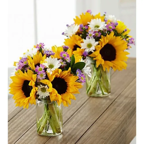 DIY Wedding Jar Centerpieces Sunflower 11