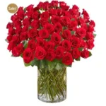 100 Red Roses Vase Arrangement11
