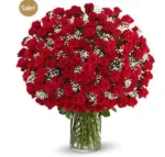 100 Red Roses Vase Arrangement 1