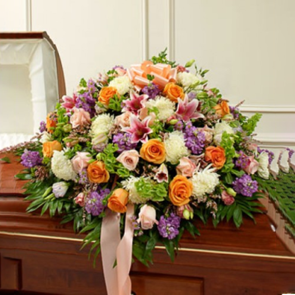 Exotic Flowers Casket Spray1