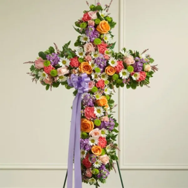 Radiant Cross Standing Spray