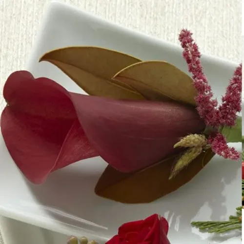 Red Boutonniere - Calla Lily1
