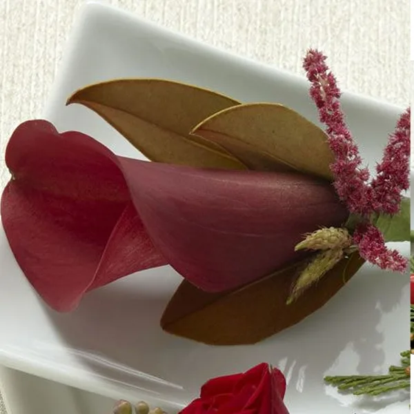 Red Boutonniere – Calla Lily1 Red Boutonniere - Calla Lily1